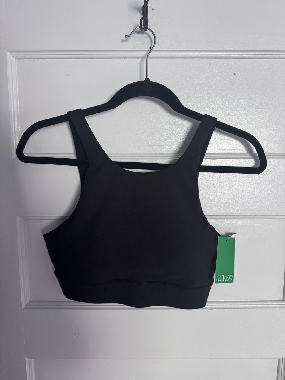 J. Crew Black High-Neck Longline CloudStretch Sports Bra Size Small